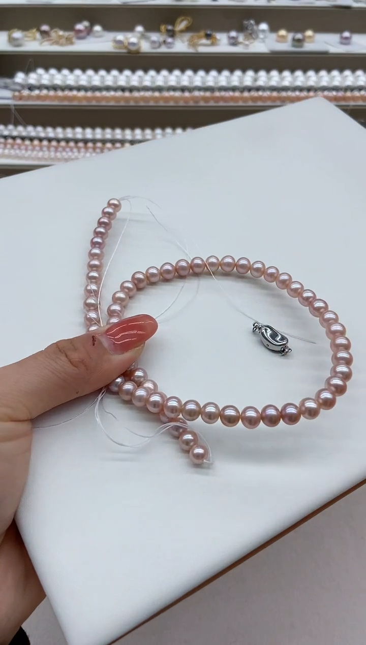 【闪购商品】淡水珍珠颈饰未镶嵌淡水无核紫色7mm基地发货