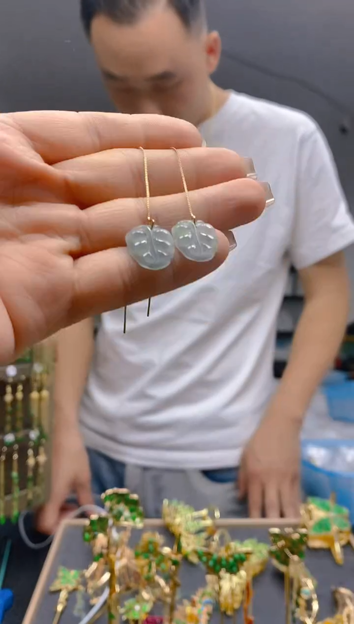 【闪购商品】翡翠耳饰合金0270翡翠耳线