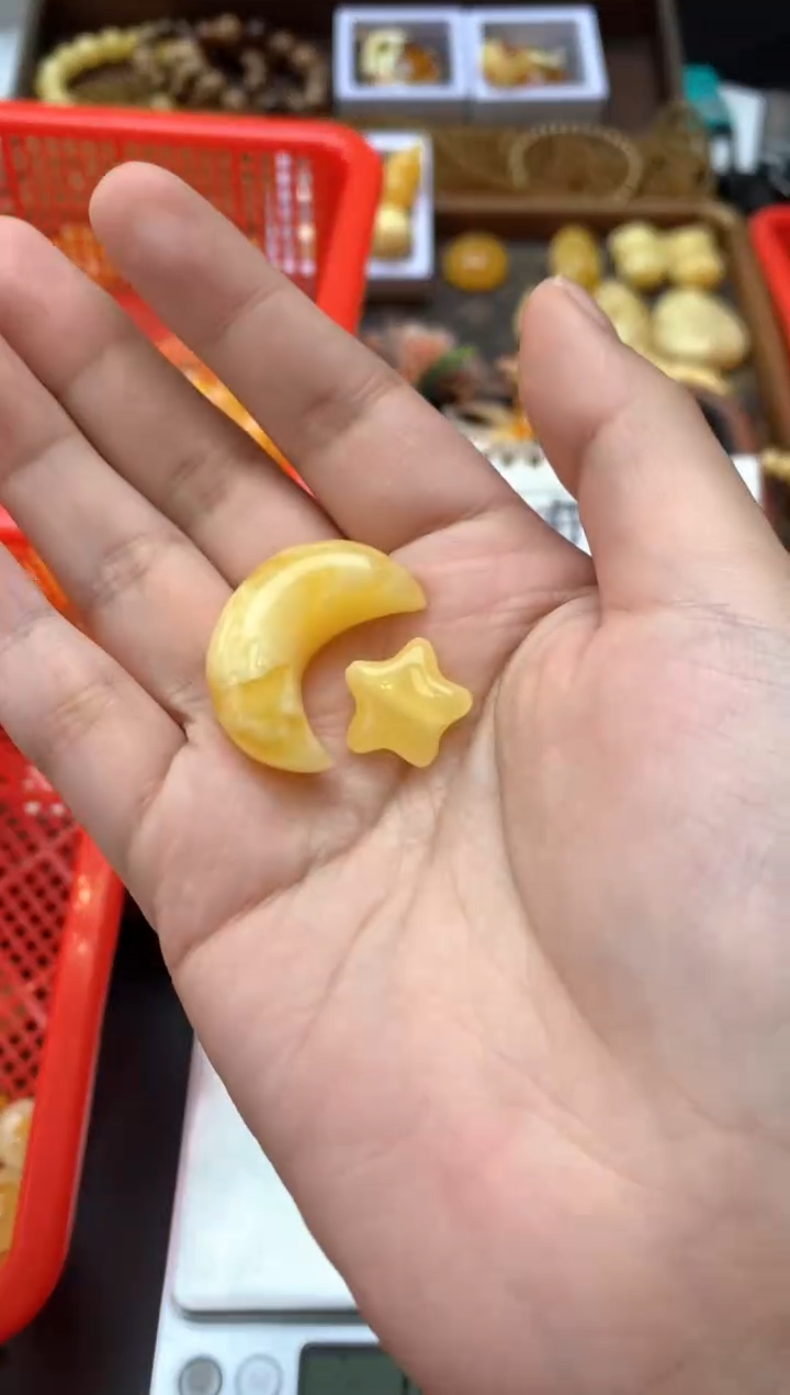 【闪购商品】琥珀珠宝奇石未镶嵌092琥珀蜜蜡小坑花粉介意勿拍一套