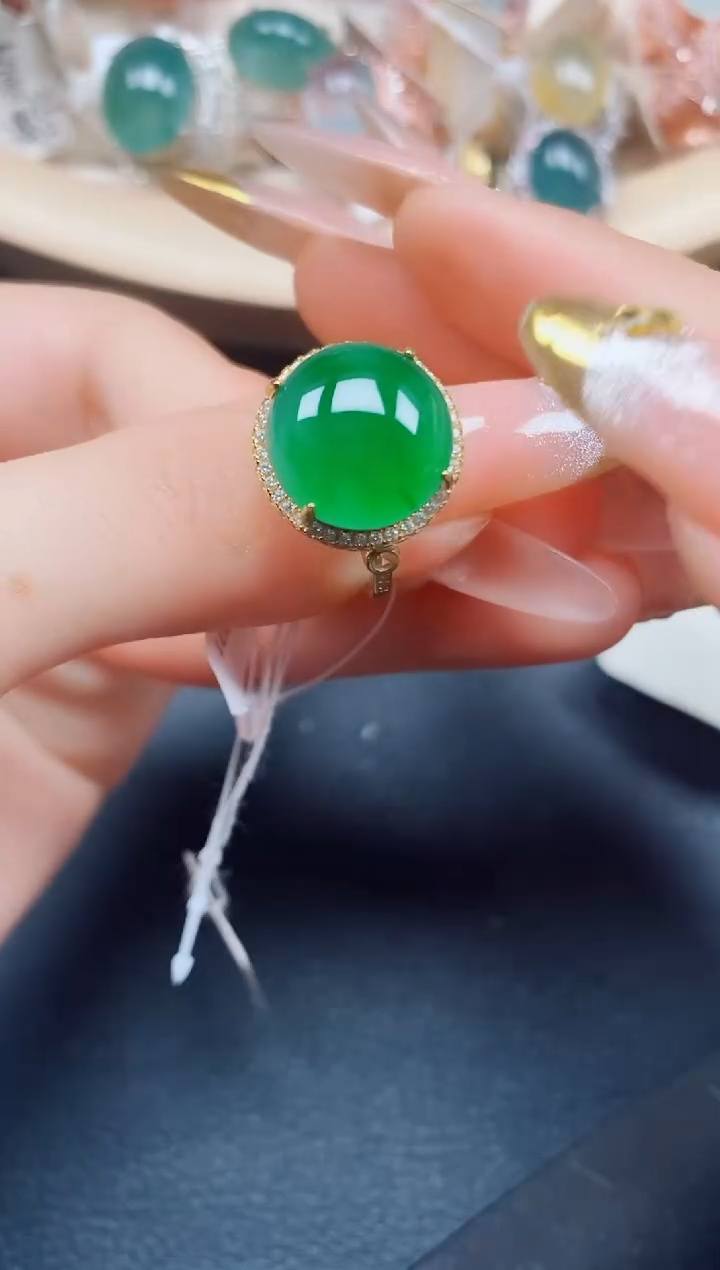 【闪购商品】翡翠戒指银S925镶嵌翡翠