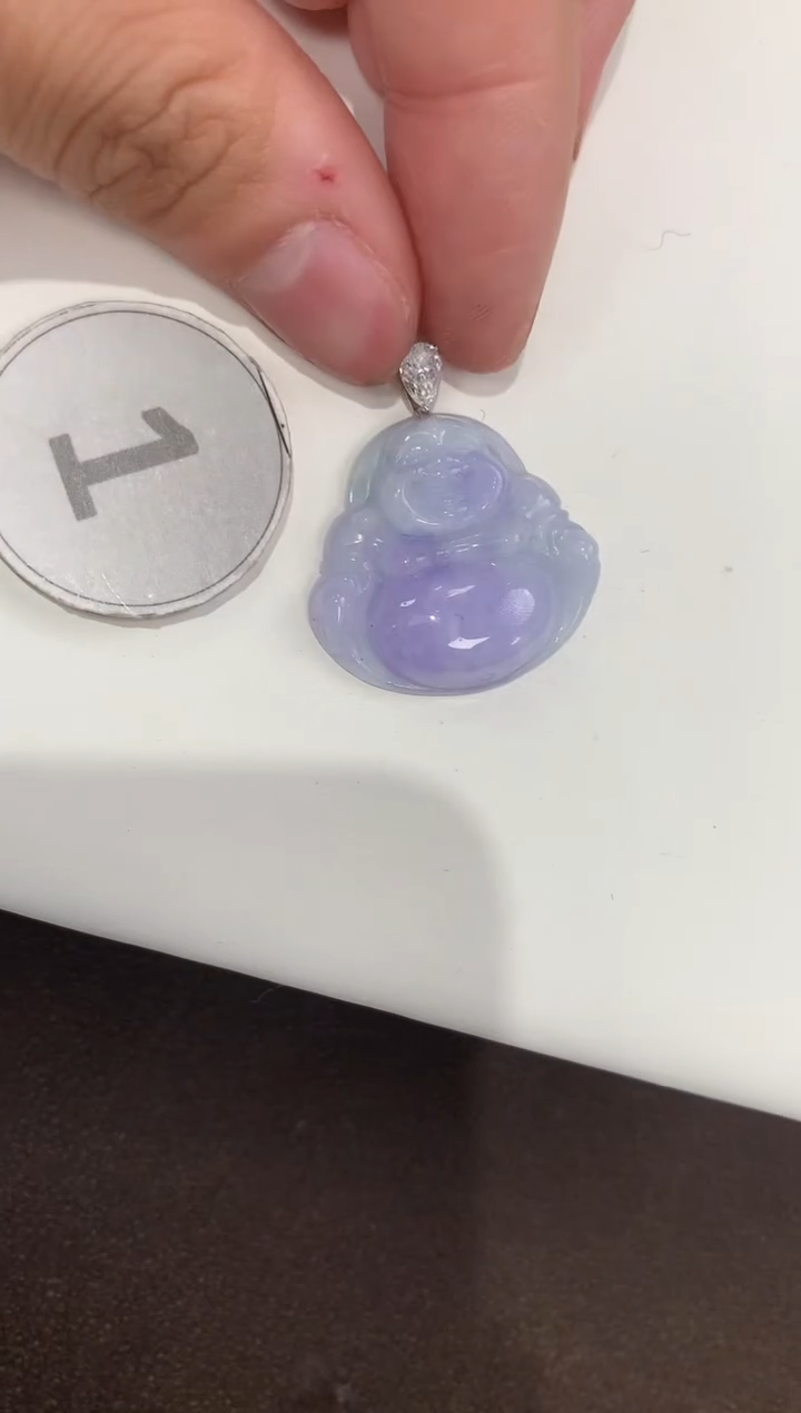 颈饰18K金镶嵌翡翠天然缅甸a货翡翠