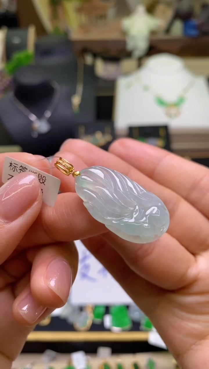 【闪购商品】翡翠颈饰18K金镶嵌净货16127