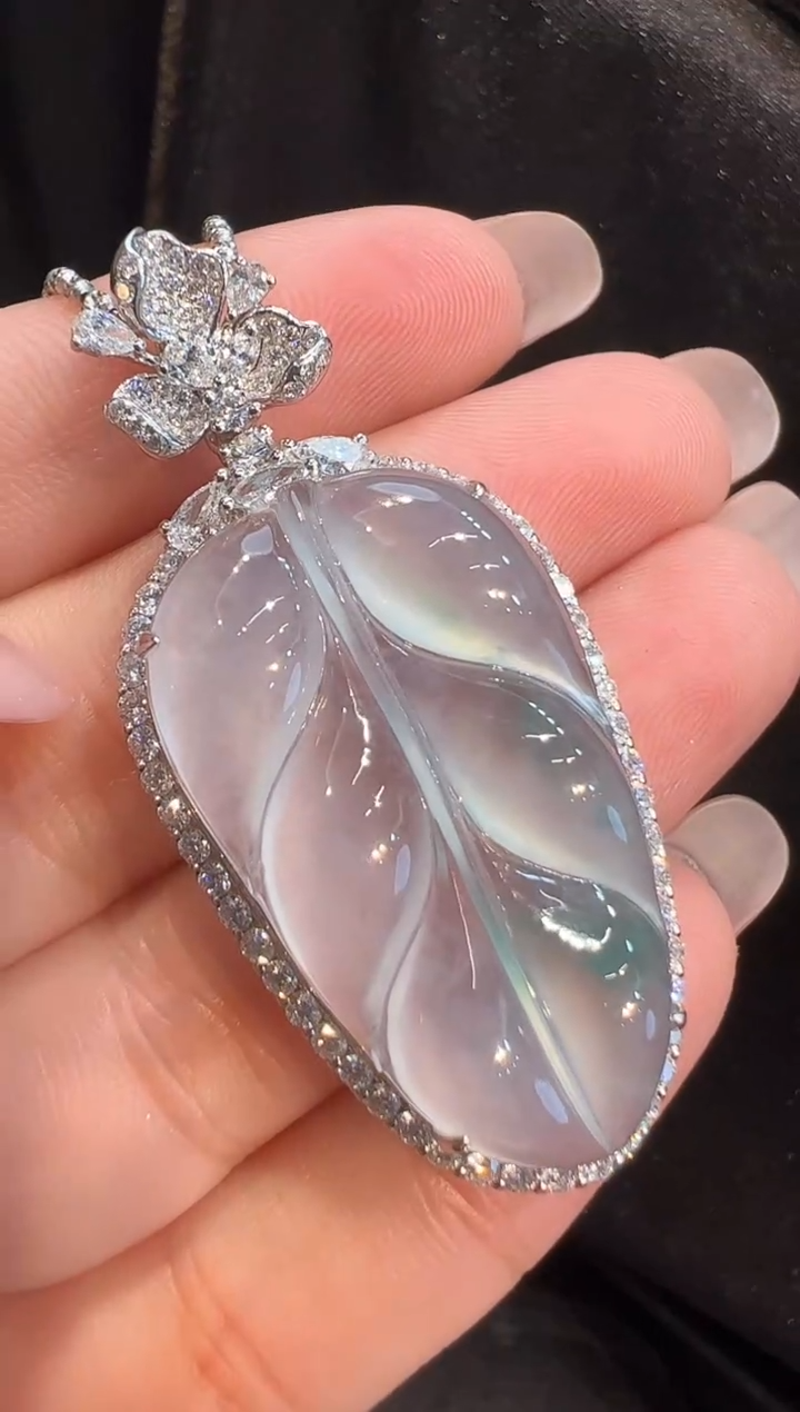 吊坠(不含链)18K金镶嵌翡翠AL6吊坠