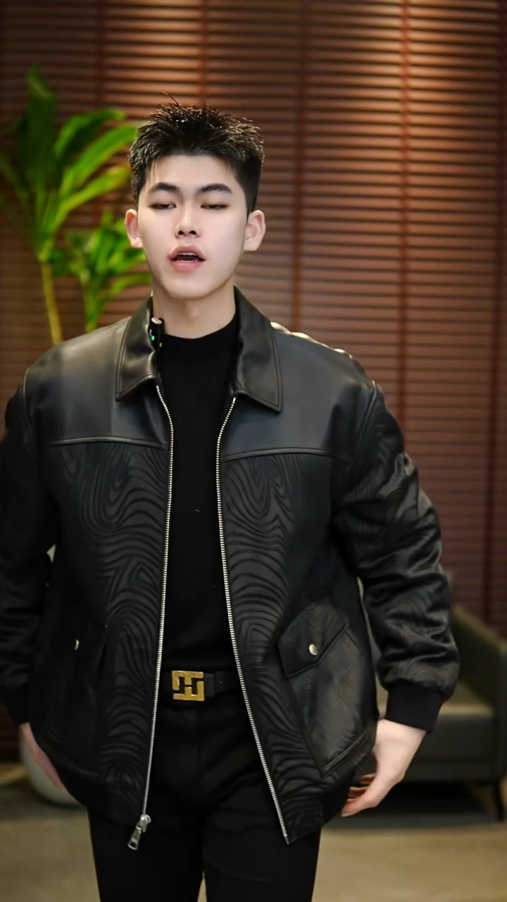 56码（170-185斤）男士真皮拼接棉夹克