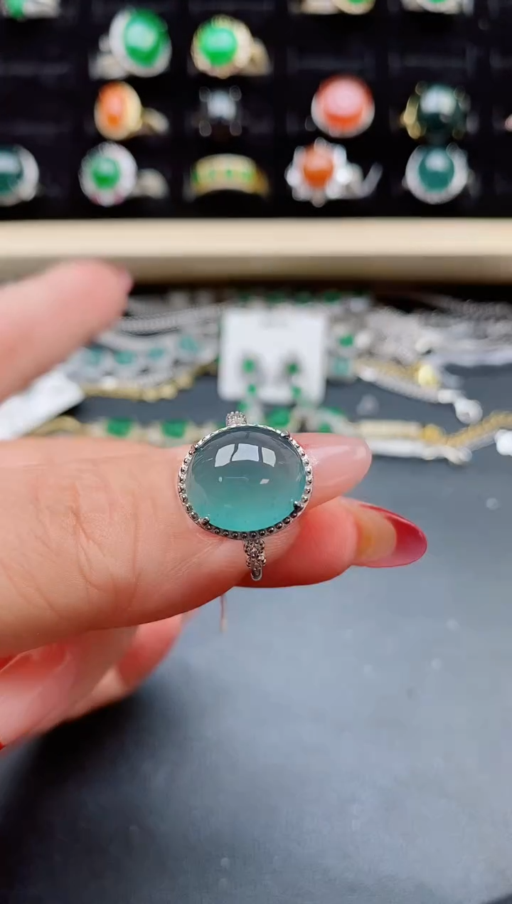 【闪购商品】翡翠戒指银S925镶嵌321321