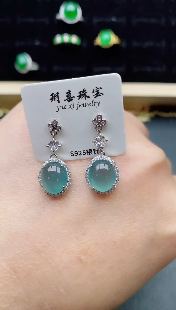 【闪购商品】翡翠银S925镶嵌戒指21312