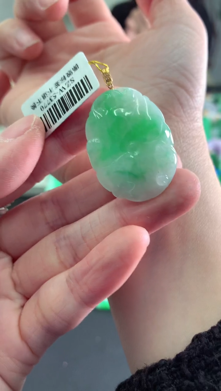 【闪购商品】翡翠吊坠(不含链)18K金镶嵌挂件