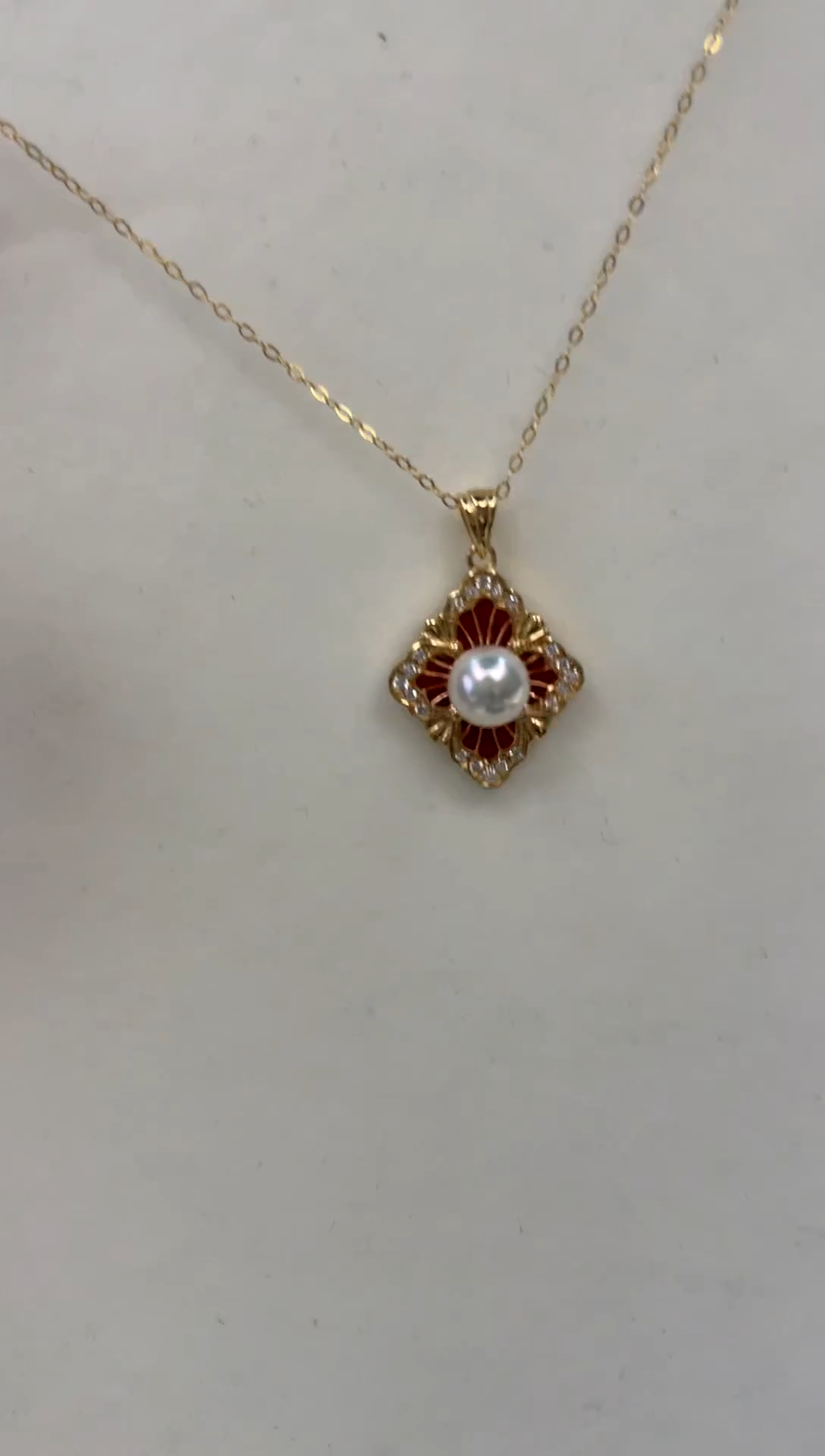 颈饰银S925镶嵌海水珍珠 