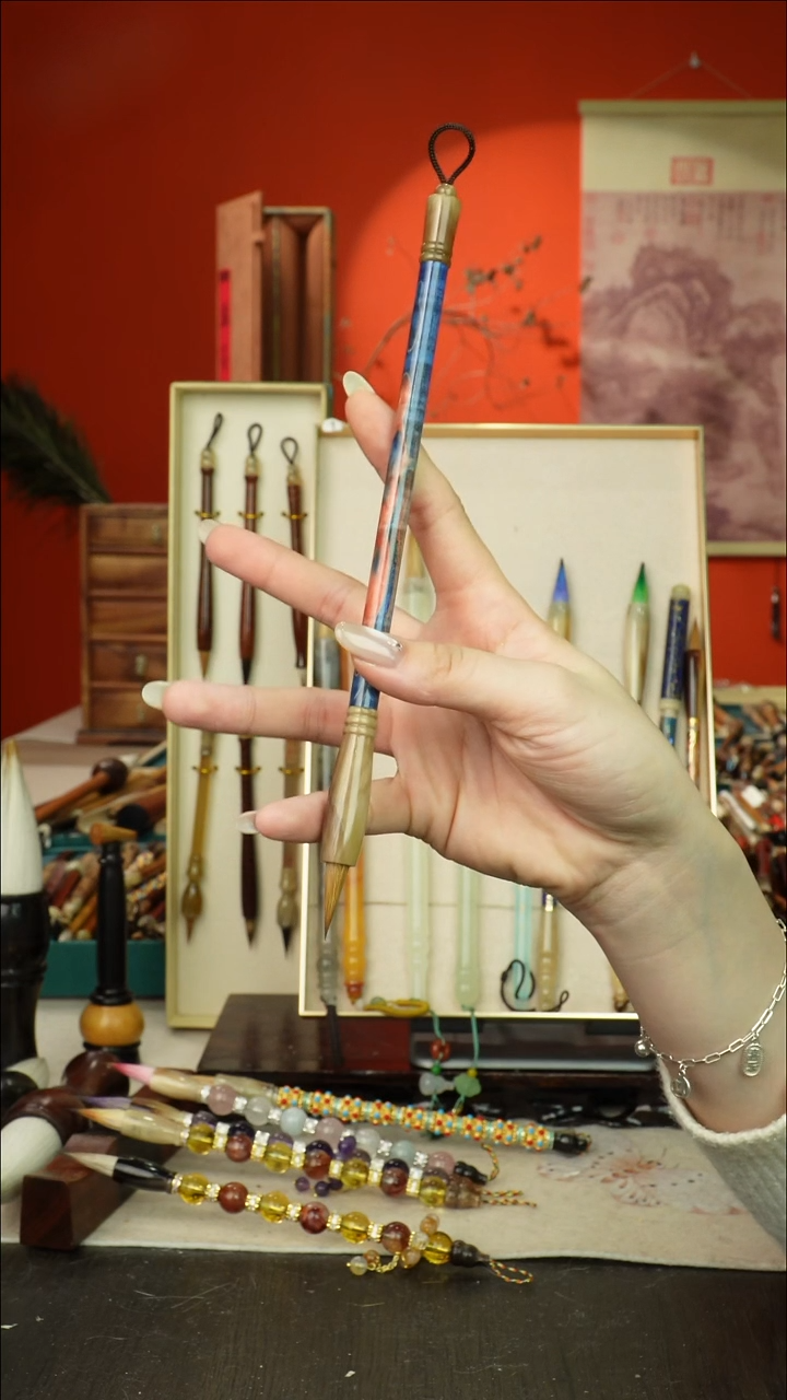 293号闪孤品高货毛笔链接 清水试笔 蘸墨不退