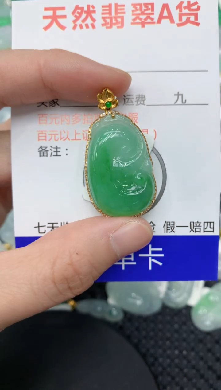 【闪购商品】翡翠颈饰18K金镶嵌11111111