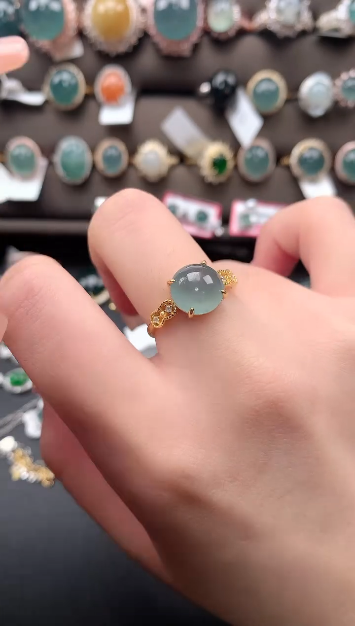 【闪购商品】翡翠戒指银S925镶嵌52141