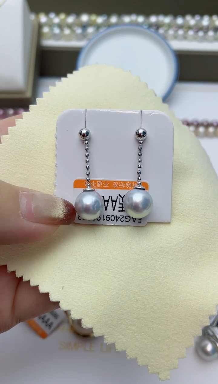 【闪购商品】海水珍珠耳饰银S925镶嵌W5