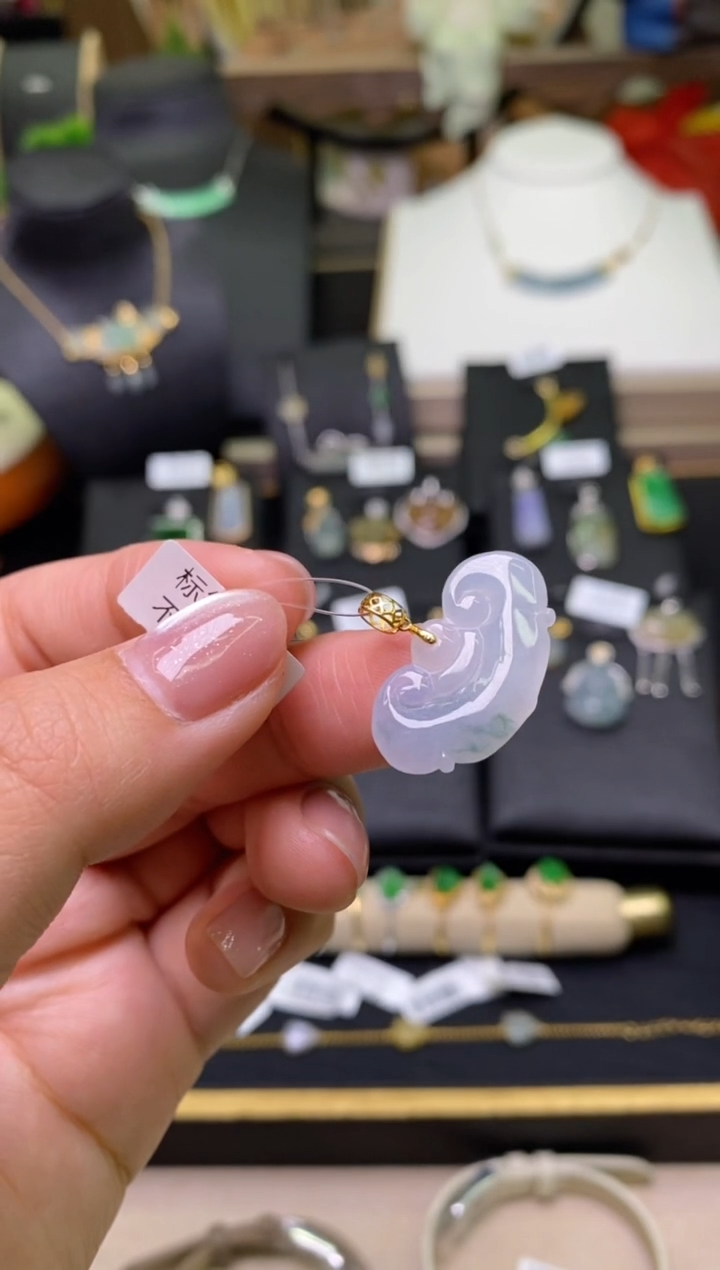 【闪购商品】翡翠颈饰18K金镶嵌净货18059