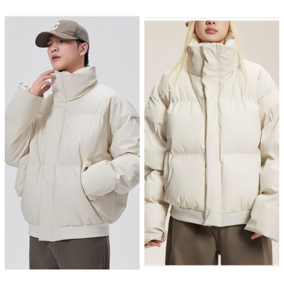 情侣棉服02582立领保暖面包服免洗防风防水韩版宽松款