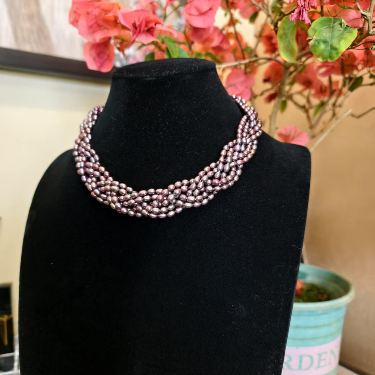 紫米珠项链多层6条编织时尚复古夸张手工轻奢项链