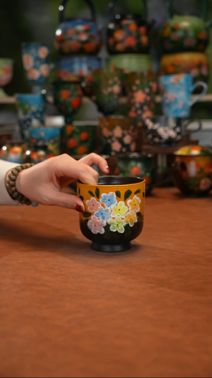 紫砂油画釉下彩手绘