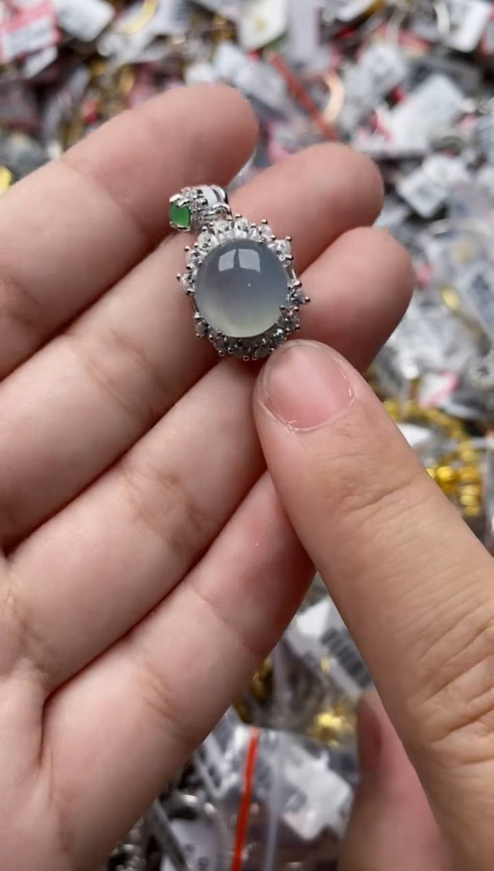 【闪购商品】翡翠戒指银S925镶嵌22222---8