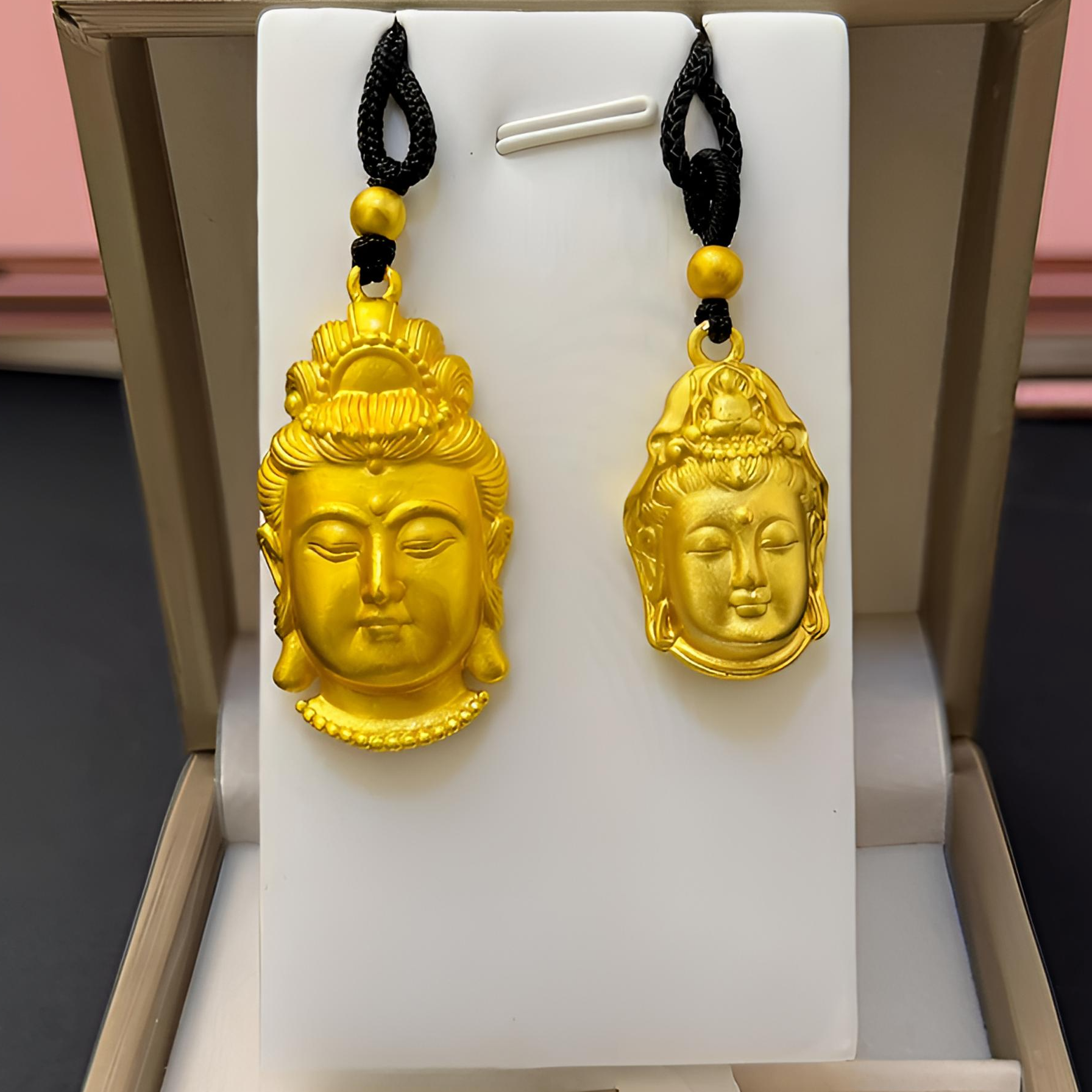 合金项链 观音头实心立体雕刻男女精工吊坠双面挂坠