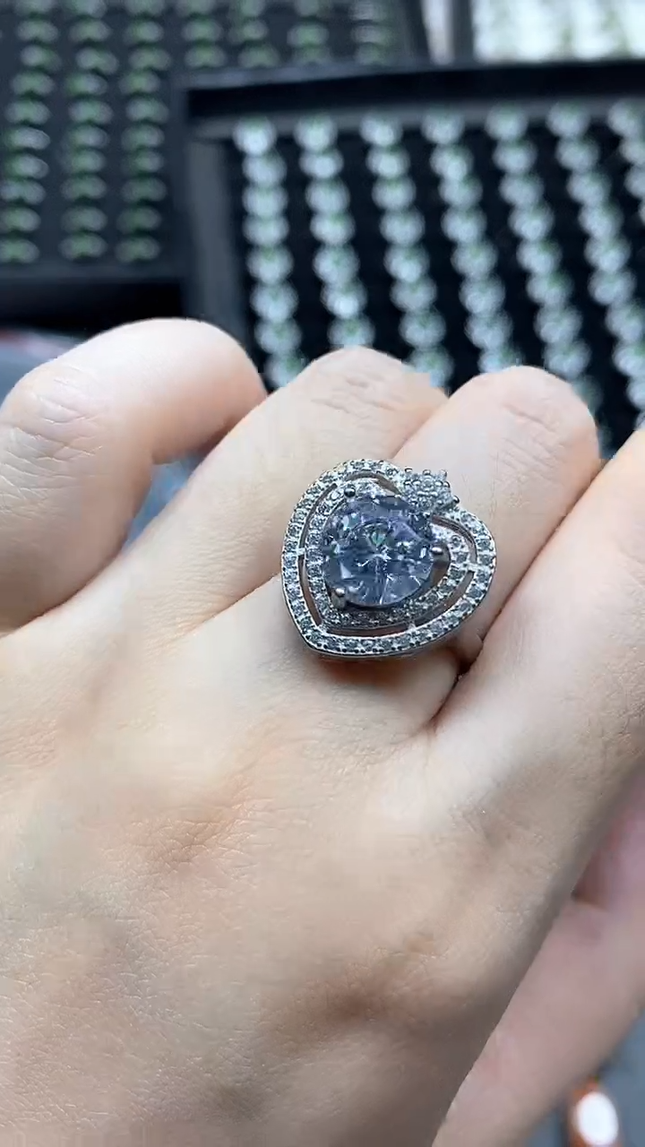 戒指天然锆石合金多样性发货拍一发一