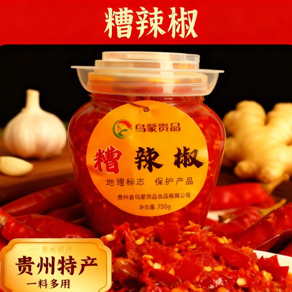 贵州特产毕节糟辣椒剁椒传统工艺辣椒酱