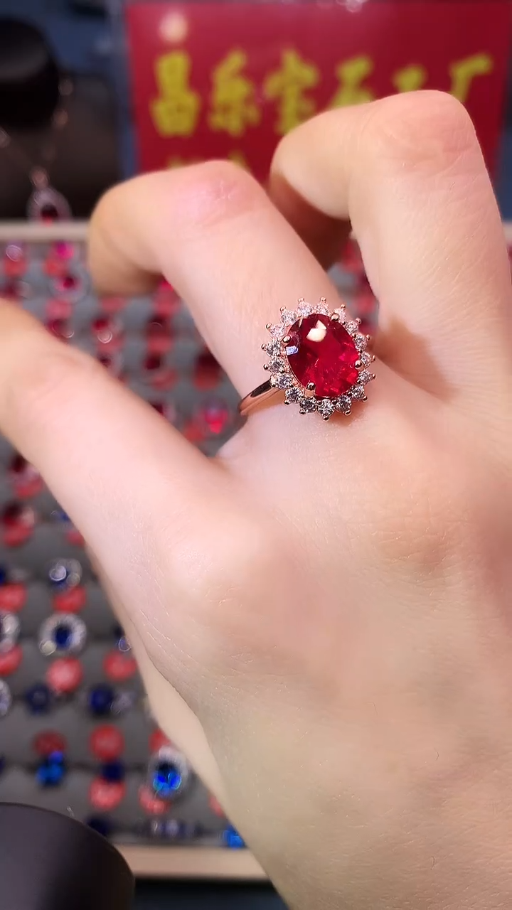 【闪购商品】红宝石戒指银S925镶嵌111111