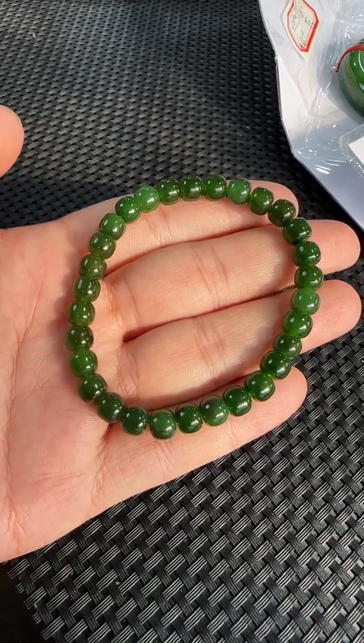 【闪购商品】和田玉手串未镶嵌老型珠6*7手串多样性发一