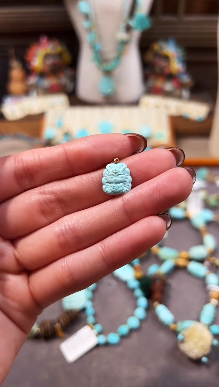 18K金镶嵌绿松石提溜凤九