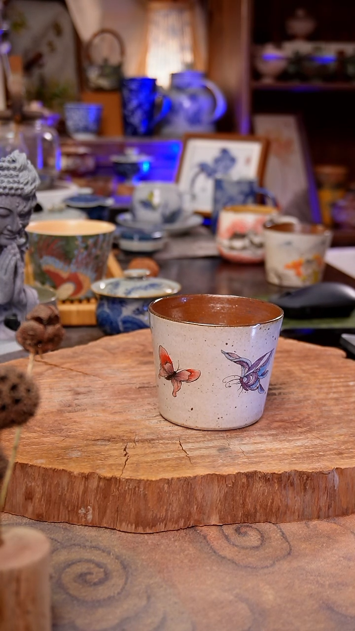 杯子蝴蝶手工手绘手工手绘