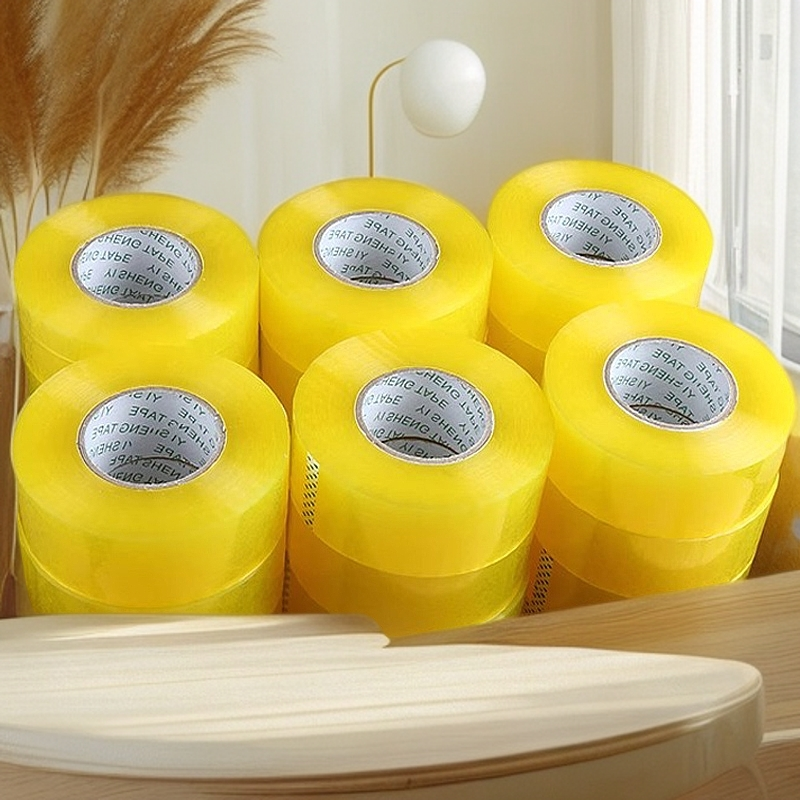 新疆包邮到家宽4.5cm透明米黄胶带打包封箱封口胶布胶带加宽