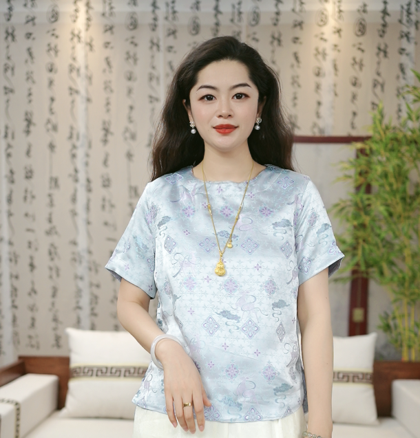 【宋锦--小衫】新中式国风宋锦复古提花上衣小衫