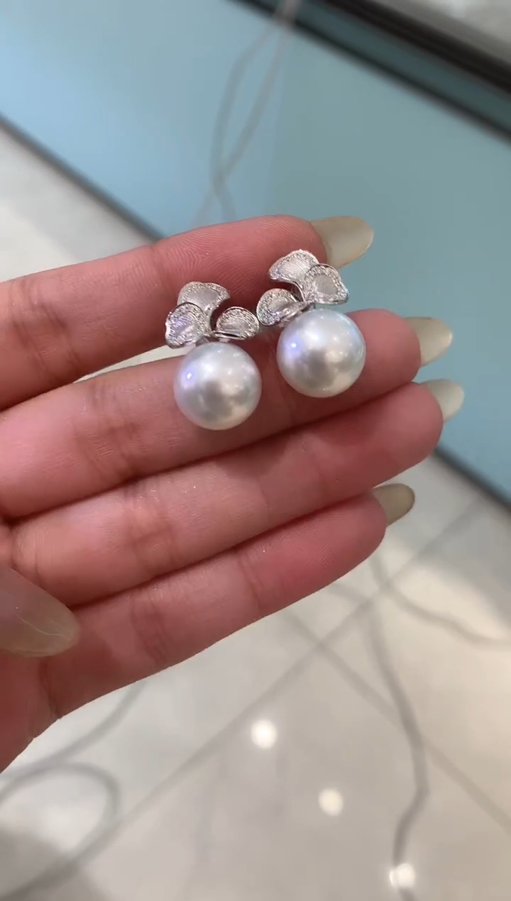 18K金镶嵌耳饰海水珍珠A191|15000