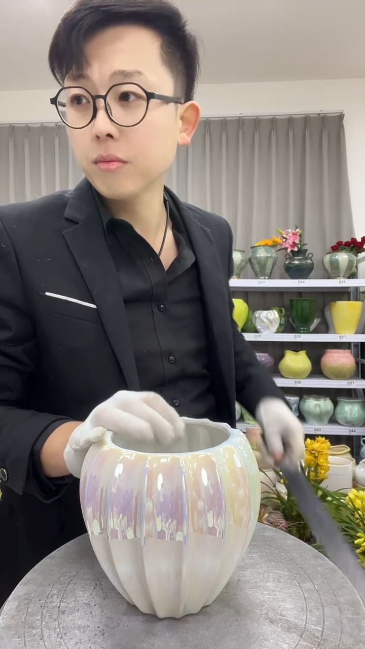 12.3陶瓷花盆直播链接高.   14   口10