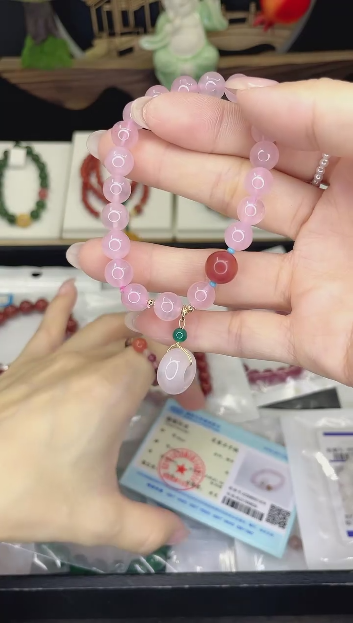 【闪购商品】芙蓉石手链银S925镶嵌手链