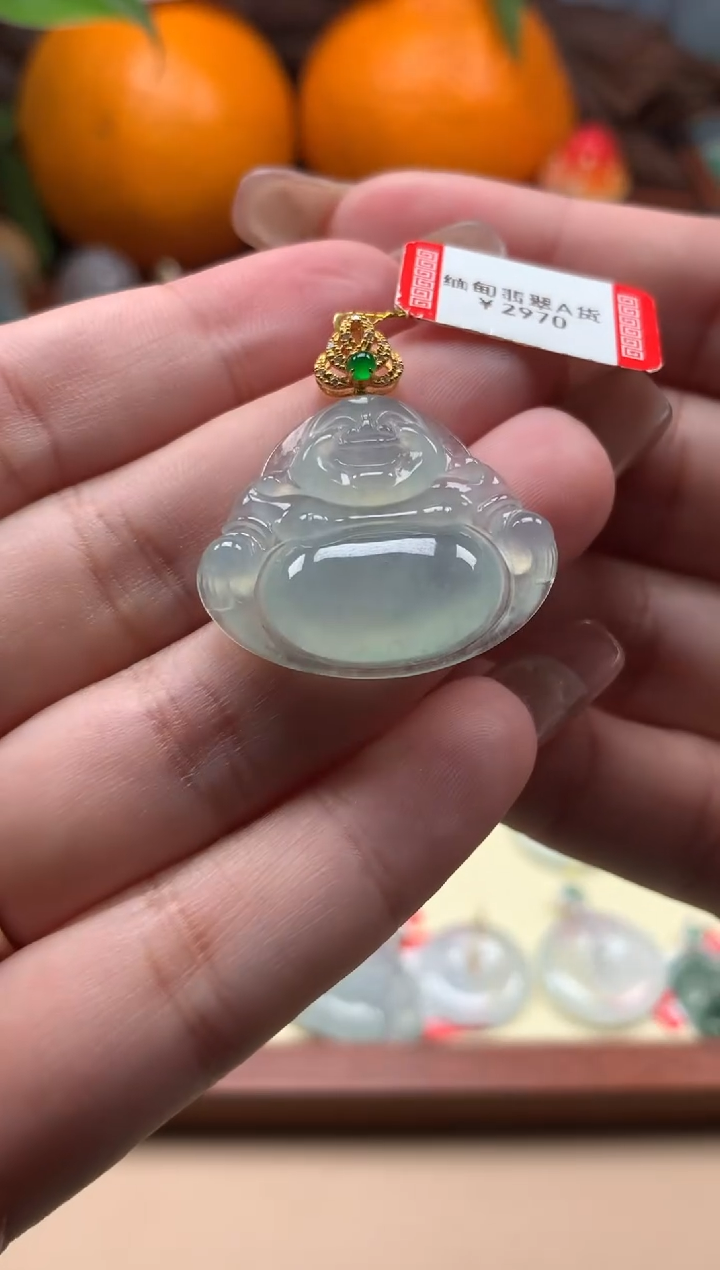 【闪购商品】翡翠颈饰18K金镶嵌佛公