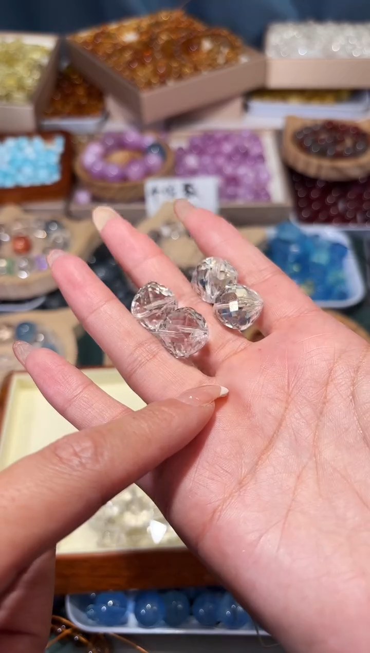 未镶嵌手串水晶白水晶斜切精工方糖宽卡16单颗