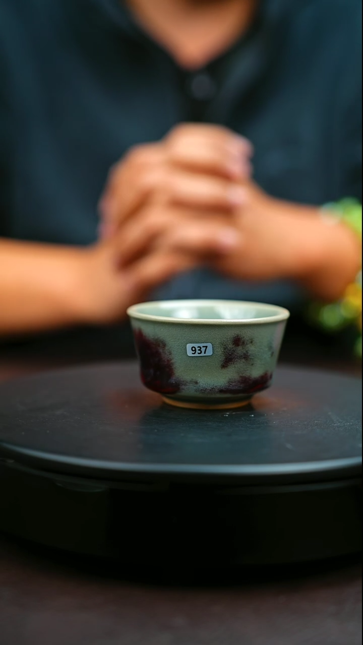 937#原矿钧瓷炉钧釉直口杯