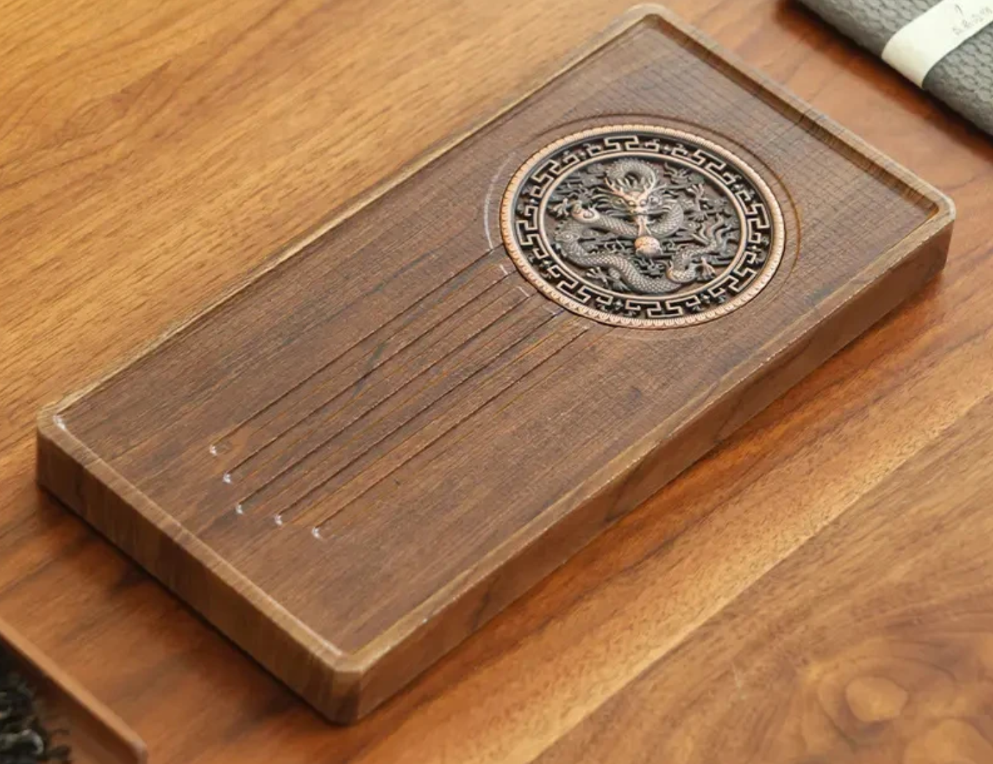 轻奢实木龙简约茶盘1499