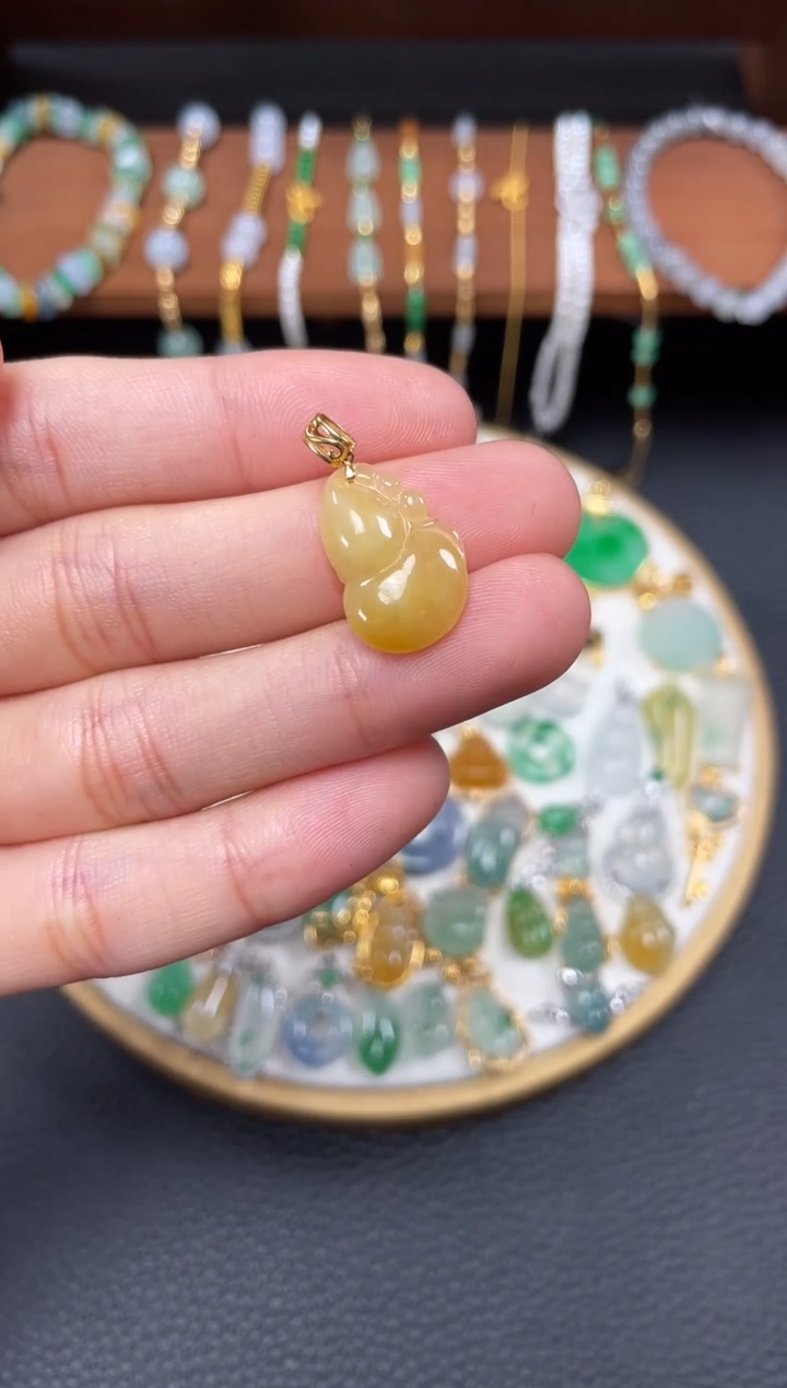 【闪购商品】翡翠吊坠(不含链)18K金镶嵌一个  JK439