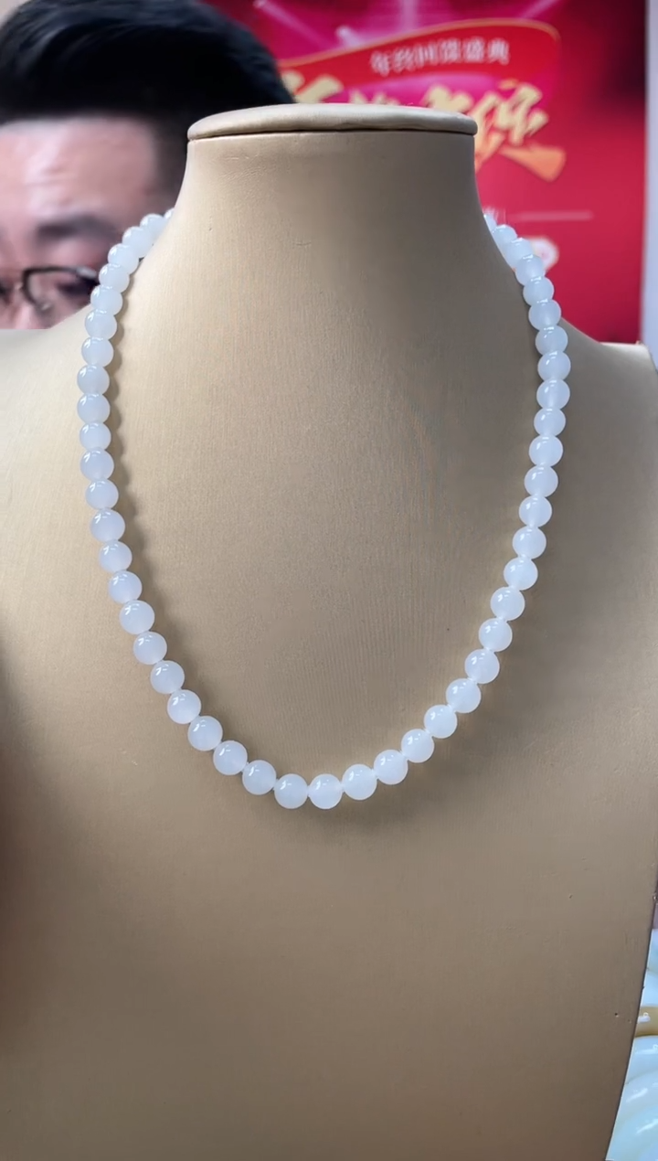 【闪购商品】和田玉颈饰银S925镶嵌高品于阗卡8-7美人链随机发一件