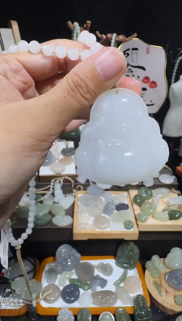 颈饰未镶嵌和田玉北*50白玉佛公