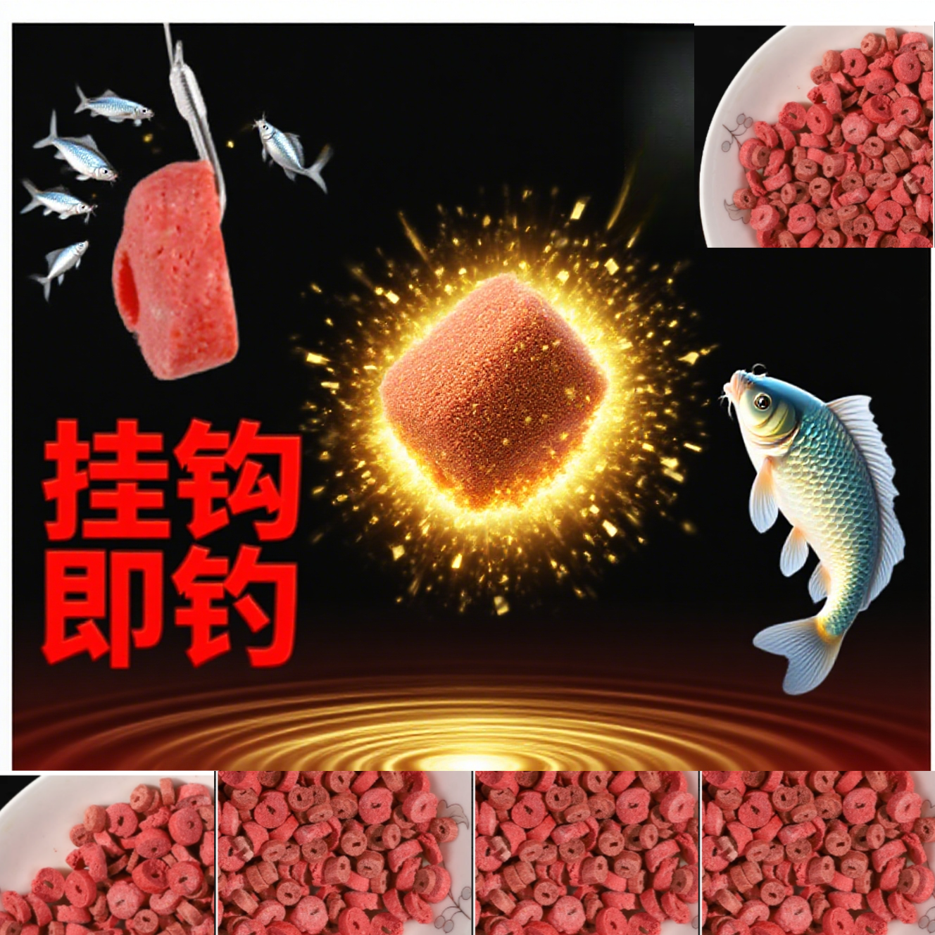 【邓老师推荐！】粒饵鱼饵懒人红虫空心颗颗粒饵挂钩颗粒鲫鲤鱼窝料