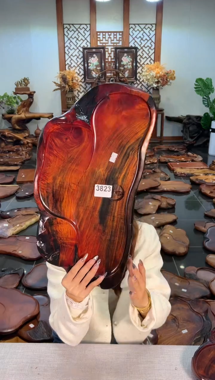 【闪购商品】交趾黄檀（大红酸枝）茶盘3823