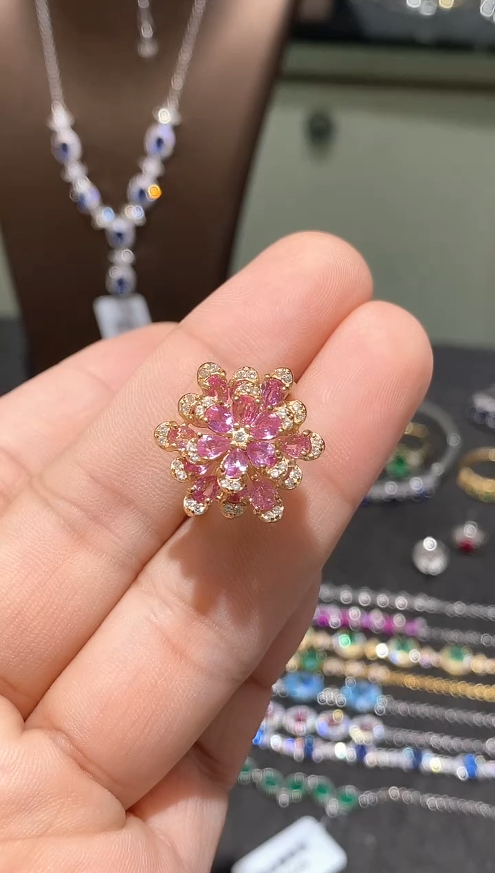 戒指蓝宝石银S925镶嵌 戒指