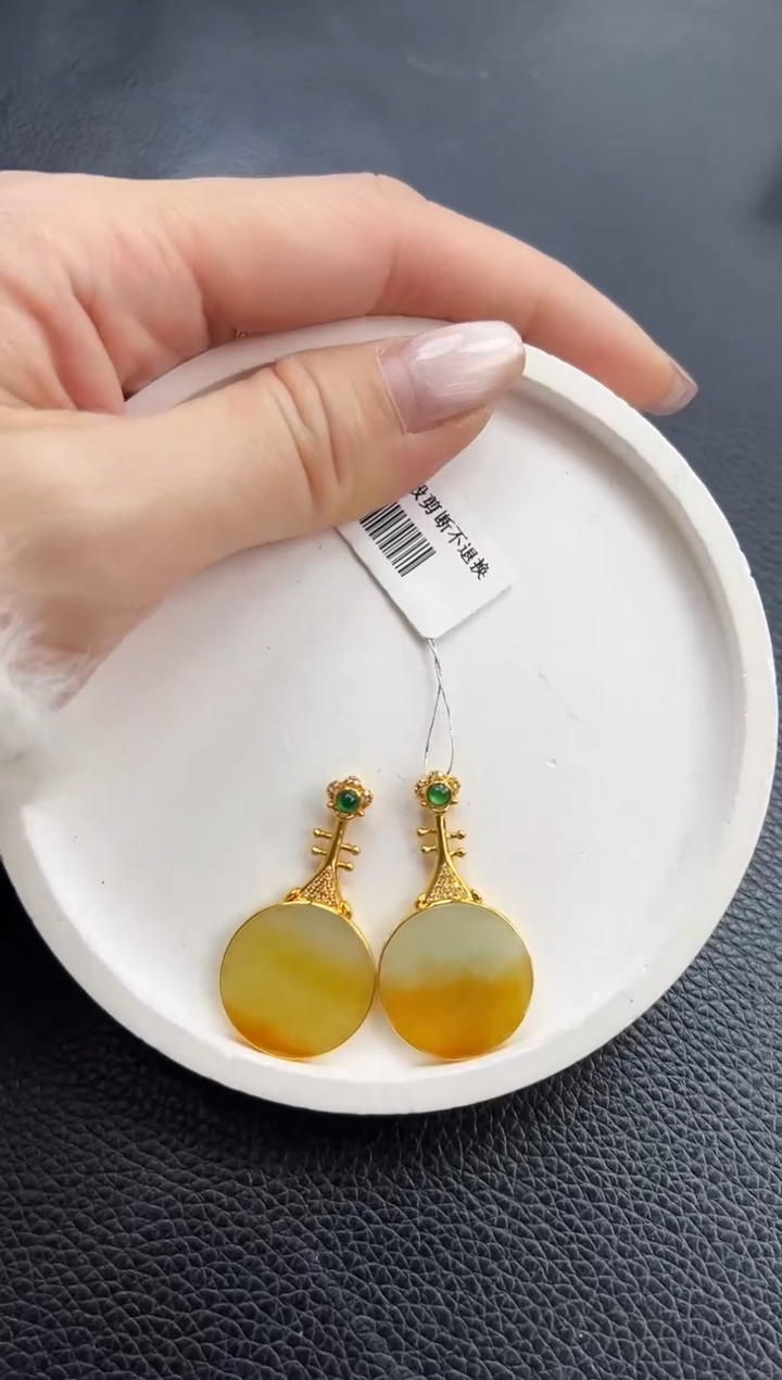 【闪购商品】翡翠颈饰18K金镶嵌K36-34无事牌多样性发一