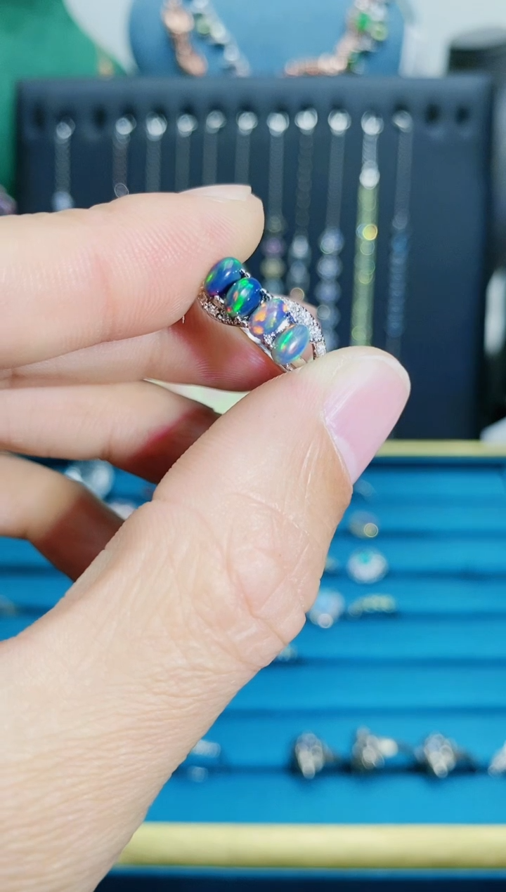 【闪购商品】欧泊戒指银S925镶嵌1122