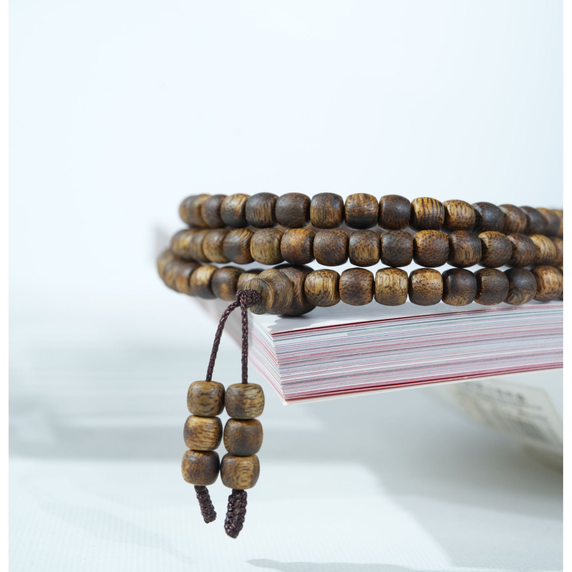 【中国沉香文化博物馆】莞香系绿棋楠鼓珠手串0.6（多圈）沉香串