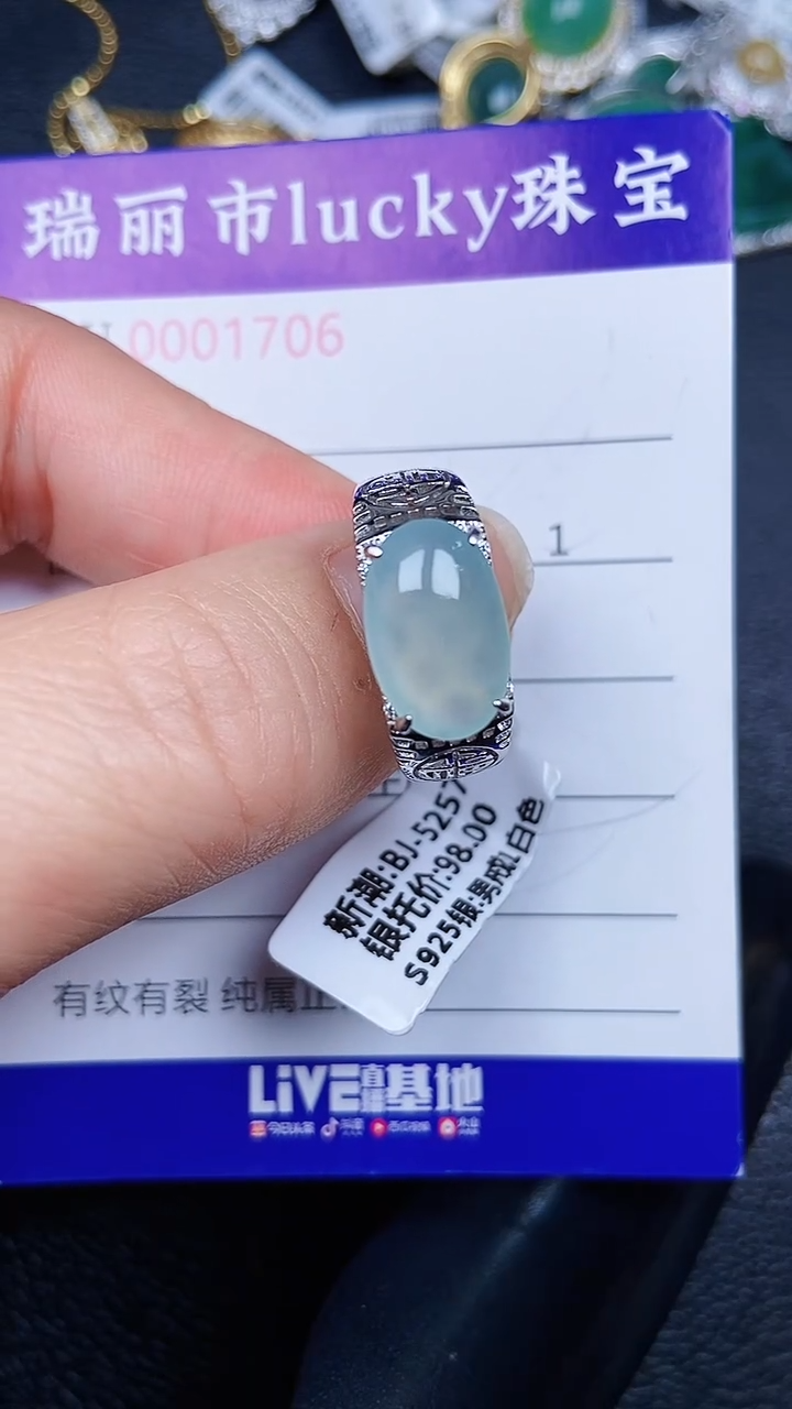 颈饰银S925镶嵌翡翠01706