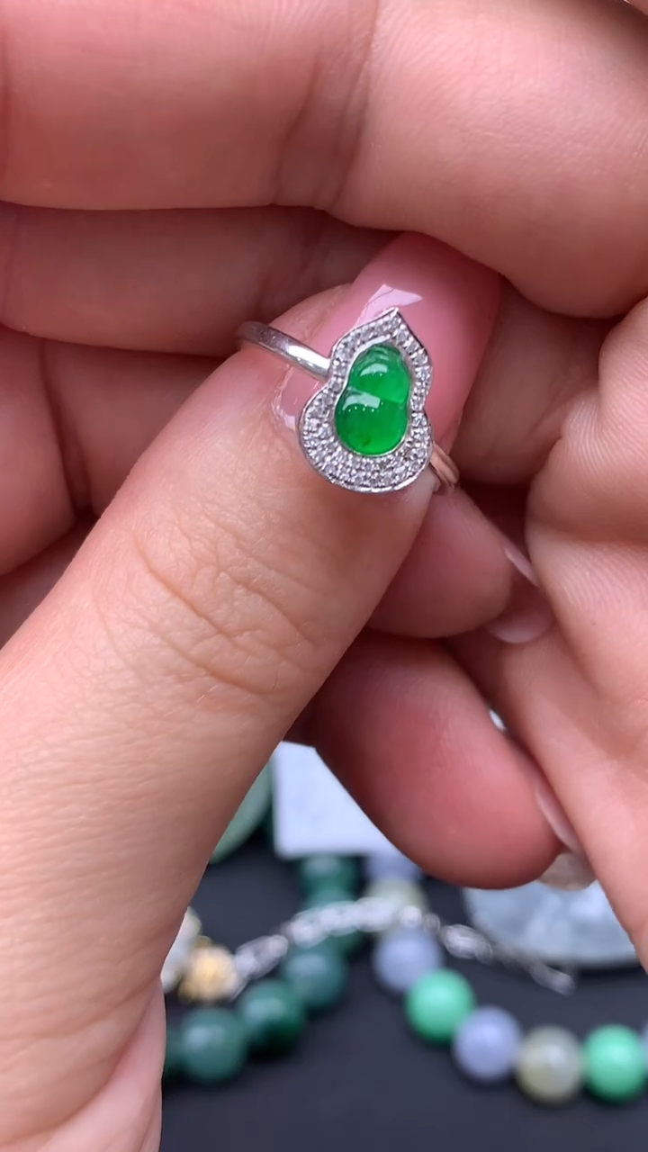 【闪购商品】翡翠戒指18K金镶嵌187-天然翡翠