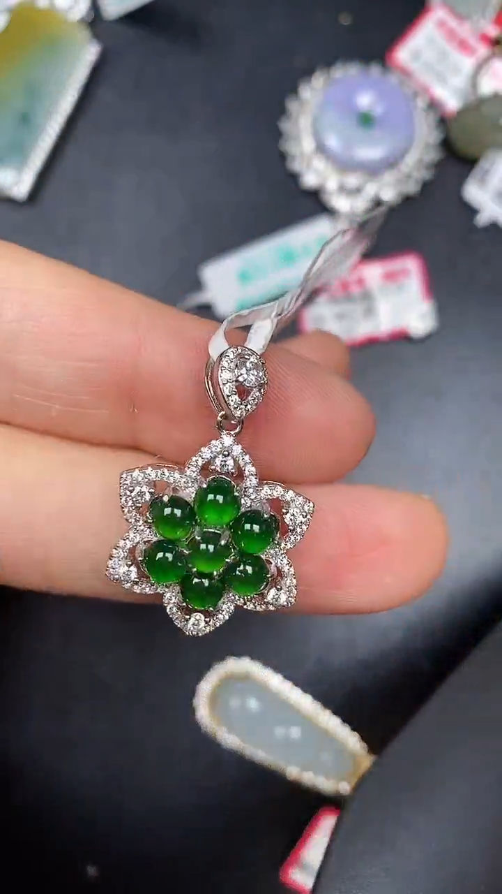 银S925镶嵌戒指翡翠7900