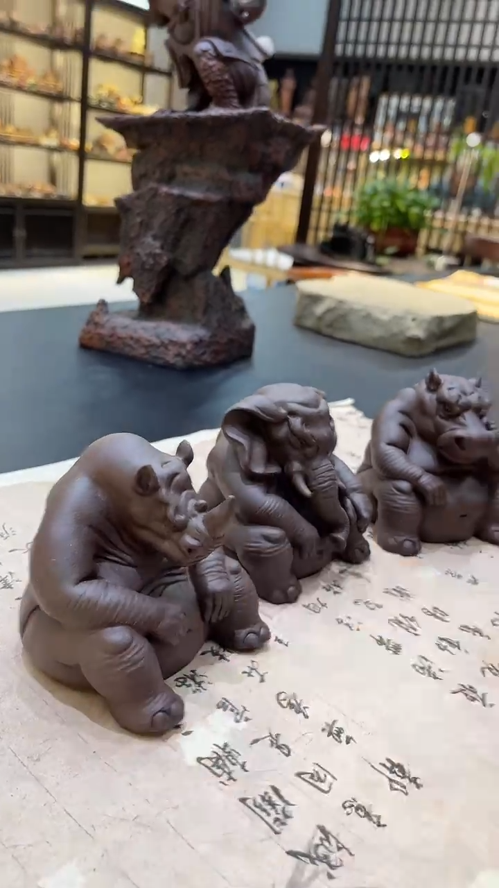 【闪购商品】紫砂茶宠草原三杰一套